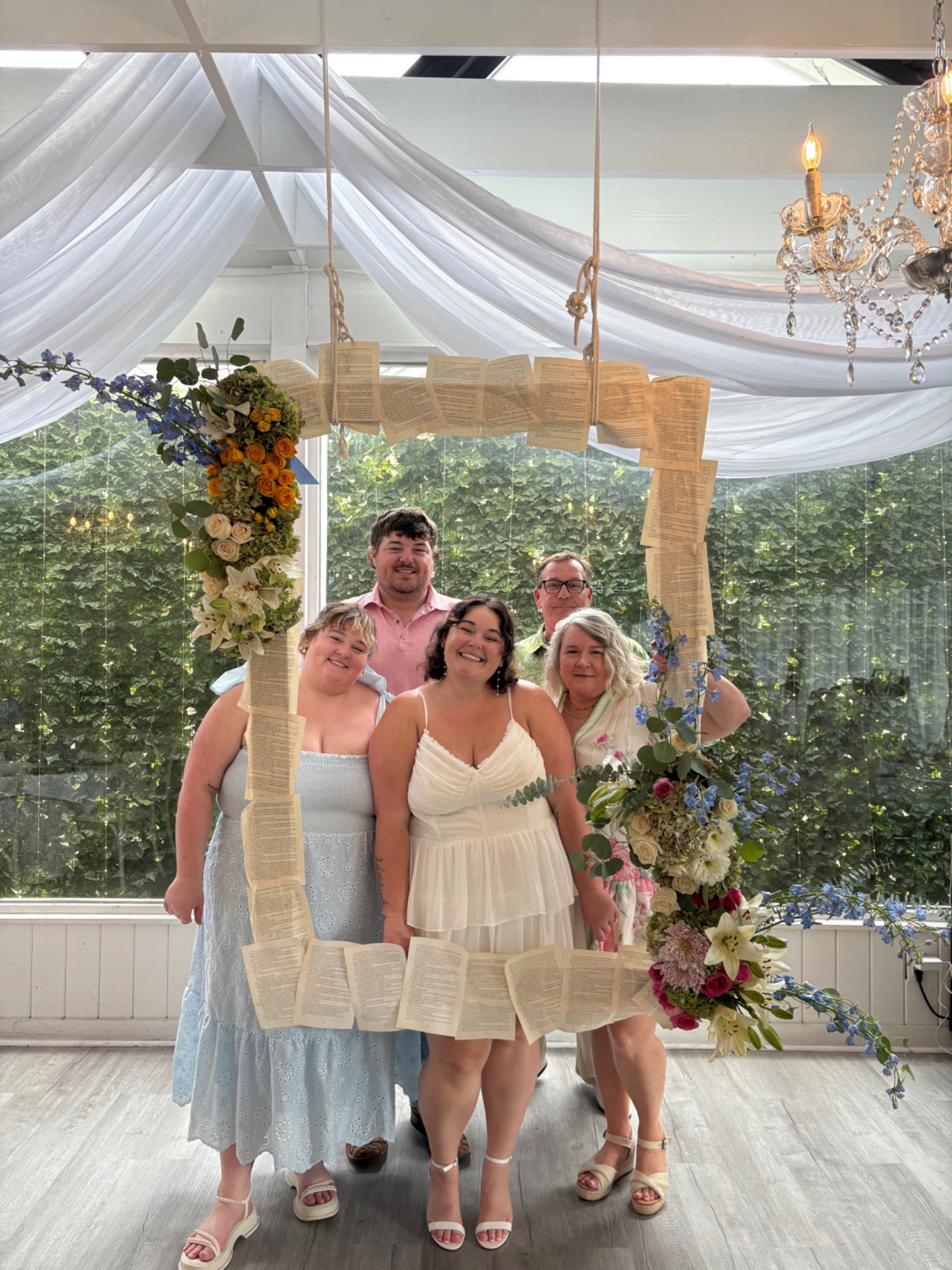 Rebecca Holden with family at the Books and Blooms celebration
